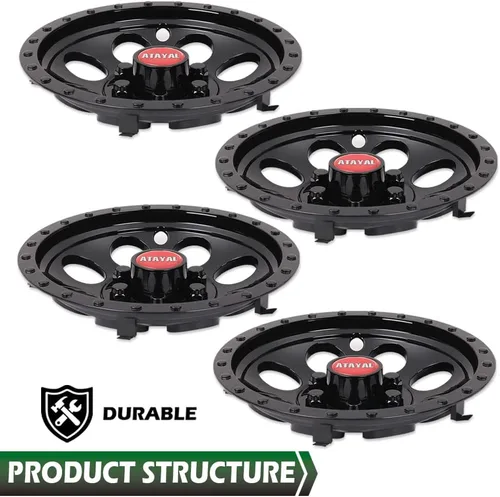 Vista 7 de GRAND ORANGE Juego de 4 tapacubos de 10 pulgadas, color negro, compatibles con EZGO Club Car y Yamaha Golf Cart