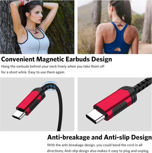 Vista 3 de APETOO Auriculares USB C para iPhone 15, 16 Pro Max, Samsung S21, S22, S23, S24, Ultra Flip Fold A55, A54, A9, cancelación de ruido, auriculares