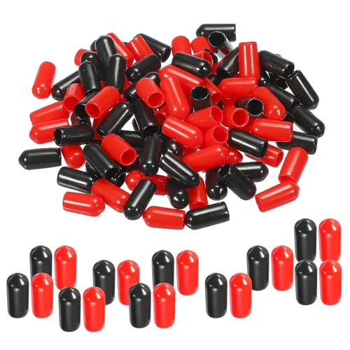 Vista 9 de MECCANIXITY 50 unids tapas de goma Surtido de 0.079 in PVC vinilo tornillo rosca protector para tornillo tornillo negro rojo