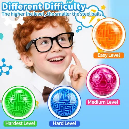 Vista 7 de YongnKids Amaze - Rompecabezas de pelota de laberinto secuencial de memoria 3D, regalos de juguetes para niños y adultos - Juego de desafíos