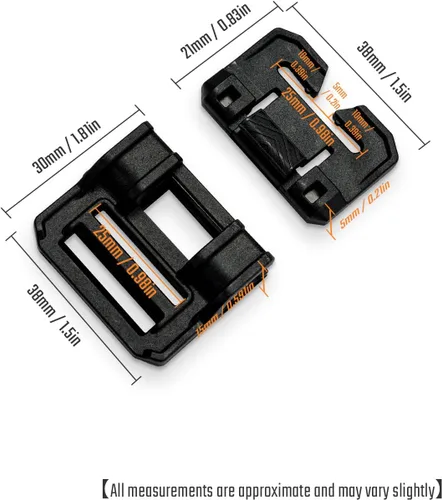 Vista 3 de TACTICAL_GEEK Hebilla de conexión, hebillas de liberación lateral rápida para sistema Molle, hebillas de bloqueo de plástico duraderas sin costura