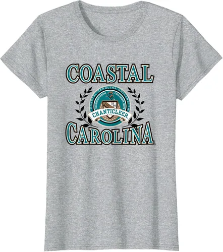 Vista 4 de Coastal Carolina Chanticleers Laurels - Camiseta con logotipo, Blanco