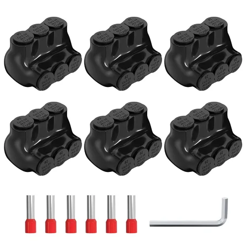Vista 9 de Joinfworld Conector multigrifo aislado de 3 puertos 1/0-14AWG de aluminio a cobre, conectores de aluminio de entrada de un solo lado con hexagonal