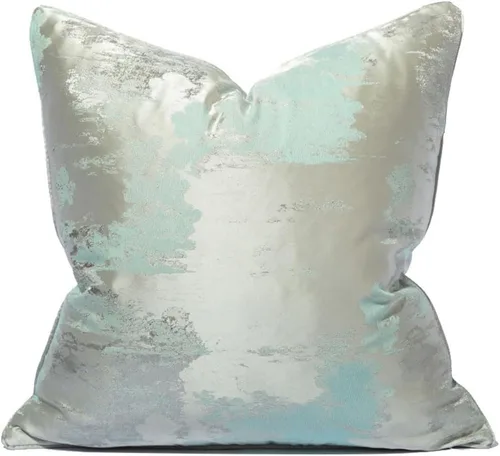 Vista 22 de vctops Fundas de almohada decorativas doradas de jacquard cuadradas, fundas de almohada para cama, sofá, silla, automóvil, decoración del hogar