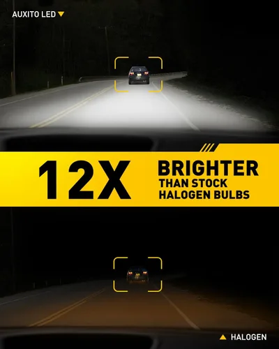 Vista 2 de AUXITO Bombillas LED H4 HeadIight 9003 HB2 de haz alto/bajo, 6500 K blanco frío, luces brillantes, Plug and Play, brillo elegante y futurista