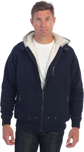 Vista 9 de Gioberti Chaqueta con capucha de forro polar suave y pesado para hombre Negro