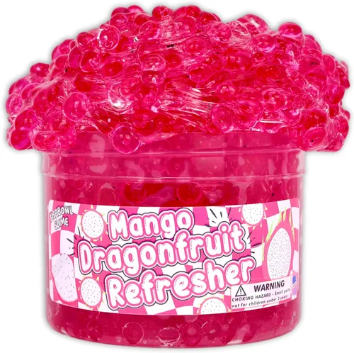 Vista 4 de Mango Dragonfruit Refresher (8 onzas) – Slime de cuentas de pecera – Hecho a mano en Estados Unidos – Dope Slimes Pink