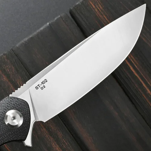 Vista 4 de Sitivien Cuchillo plegable ST102, hoja de acero D2+cuchillo de bolsillo con mango G10, cuchillo de herramienta EDC para exteriores, campamento