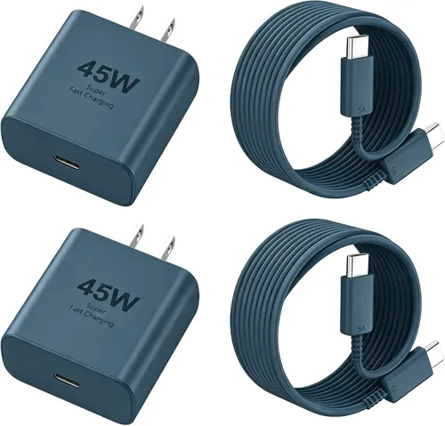 Vista 20 de Cargador para teléfono 17 16 Pro Max de carga rápida, 45 W USB C Phone 17 16 Bloque de carga súper rápido con cable de carga tipo C de 6.6 pies