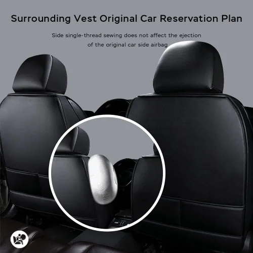 Vista 3 de Aoyade Fundas de asiento de automóvil de 5 asientos, cojín universal de lujo para el 97% de los modelos, juego completo con almohada, asiento de Gris