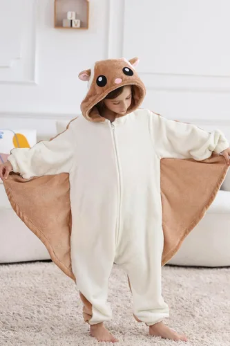 Vista 3 de DELEY Pijama unisex de una pieza para niños, pijamas de animales para Halloween, disfraz de cosplay para mujeres y hombres, ropa de dormir