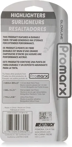Vista 6 de Promarx Resaltadores de bolsillo, colores surtidos, 4 unidades (HS07-LPCB04-48)