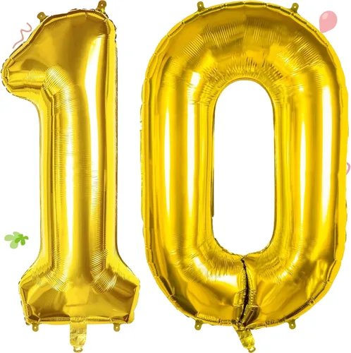 Vista 121 de Globos grandes de 40 pulgadas de números del 0 al 9, globos numéricos para decoración de fiesta de cumpleaños, globos de helio de aluminio