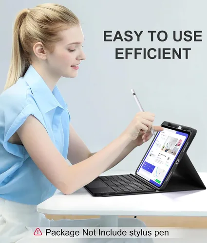 Vista 7 de Harvopu Funda compatible con iPad de 11ª y 10ª generación con teclado, funda tipo folio con soporte para Pencil, trackpad multitáctil