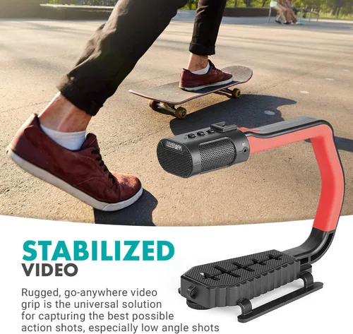 Vista 3 de Movo micrig Extreme Sport Edition – Mango de vídeo con micrófono estéreo integrados, Parabrisas, & Fisheye Lente para iPhone 5, 5 C, 5S, 6, 6s, 7