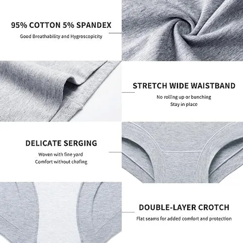 Vista 4 de Migbean Ropa interior de cintura alta para mujer, ropa interior para mujer, bragas para mujer, ropa interior de talla grande para mujer, bragas