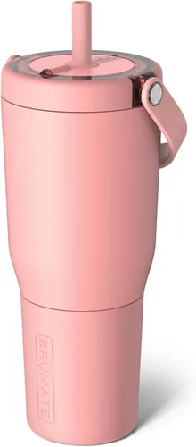 Vista 43 de BrüMate Resa - Vaso de viaje 100% a prueba de fugas de 25 onzas con asa y pajilla, popote SoftSip flexible, funda de silicona para mayor