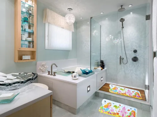 Vista 5 de Tapete de baño antideslizante para baño interior para niños, niñas y niños, tapete de ducha de animales marinos de dibujos animados, tapete de baño