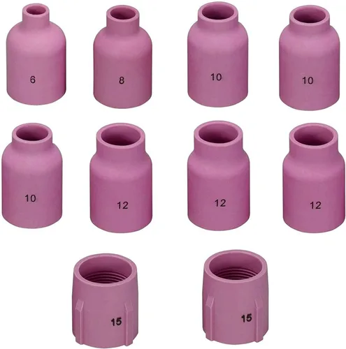Vista 3 de RIVERWELD TIG - Boquilla de alúmina con lente de gas, vasos de cerámica Jumbo de gran diámetro 53N87 12# 3/4 pulgadas 53N88 5/8 pulgadas #10 53N89