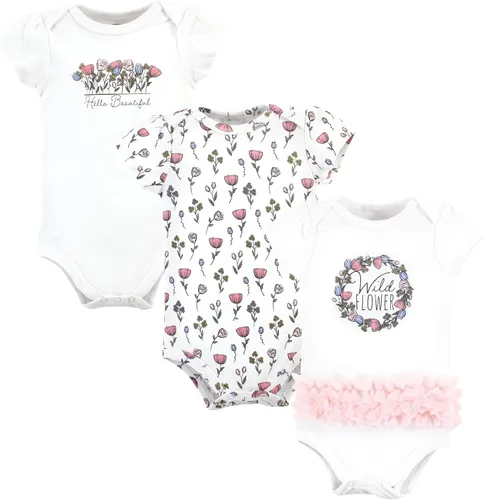 Vista 170 de Hudson Baby baby-girls Cotton Bodysuits 3-pack