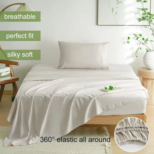 Vista 3 de Mohap Juego de sábanas de 3 piezas, microfibra cepillada de 1800 hilos - Ropa de cama lujosa, suave y transpirable para todas las estaciones