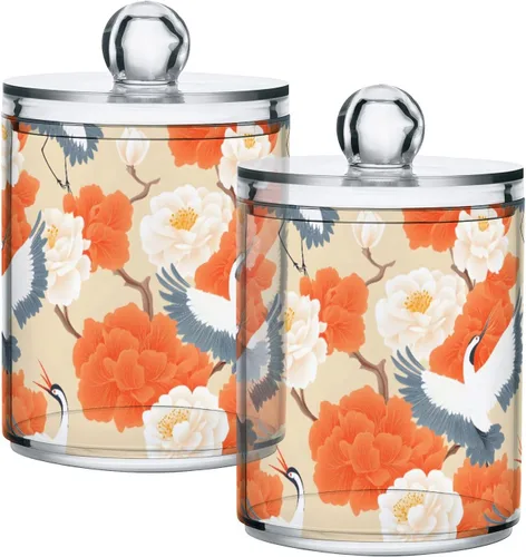 Vista 34 de Juego de 2 dispensadores de bastoncillos de algodón de mármol turquesa, recipiente de almacenamiento para baño, tapa de plástico acrílico, frasco