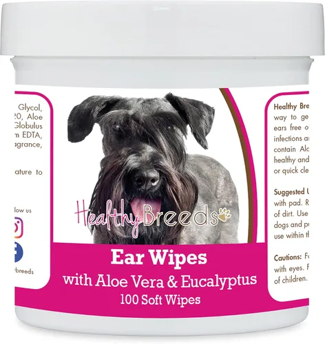 Vista 143 de Healthy Breeds Affenpinscher Toallitas de limpieza de oídos con aloe y eucalipto para perros, 100