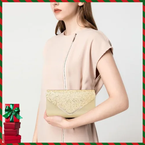 Vista 5 de Bolso de mano de noche con lentejuelas para mujer, brillante, para boda, graduación, fiesta, novia, para mujer