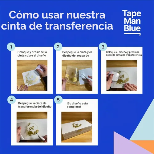 Vista 7 de TapeManBlue Cinta de transferencia transparente para vinilo - Rollo de 6 pulgadas, fabricada en EE. UU., Cinta adhesiva de transferencia de vinilo