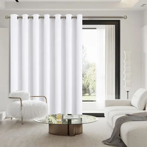 Vista 2 de BGment Cortina de puerta corredera de moda de 120 x 96 pulgadas, cortinas opacas térmicas anchas para oscurecer la habitación, cortina divisora