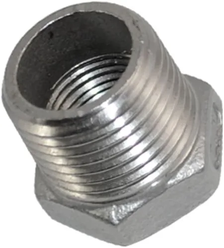 Vista 8 de 1/4" macho NPT a 1/8" hembra NPT hembra reductor/reductor buje de tubería, adaptador, buje hexagonal SS 304 de acero inoxidable