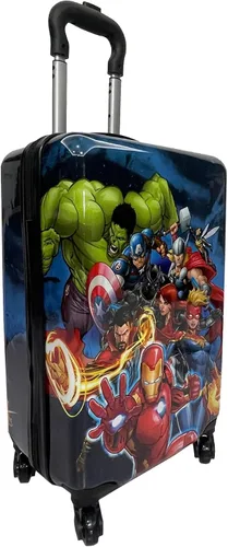 Vista 5 de Fast Forward Spiderman - Maleta de viaje de 20 pulgadas con ruedas para niños, Avengers, Equipaje giratorio