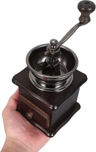 Vista 6 de Generic Molinillo de café manual vintage, molinillo portátil de grano de café para café expreso turco, ideal para camping y hogar, marrón oscuro