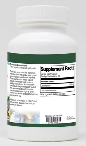 Vista 2 de Hiedra común - 450 mg (100 Cápsulas, ZIN: 514395)