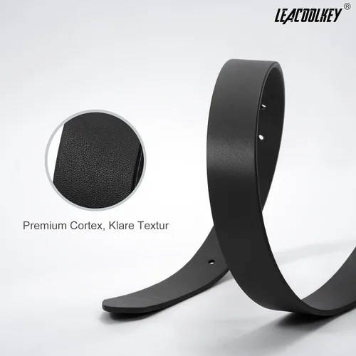 Vista 4 de LEACOOLKEY Cinturón de cuero para mujer con hebilla dorada Cinturón de cuero para mujer