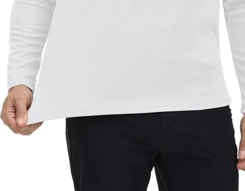 Vista 7 de Rdruko Polo para hombre con bolsillo de manga larga de secado rápido para golf al aire libre con cuello