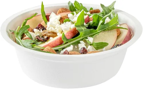 Vista 14 de Restaurantware Pulp Safe - Tazones de ensalada de 8 onzas, sin PFAS añadidos, 100 cuencos desechables – Tapas se venden por separado cuencos