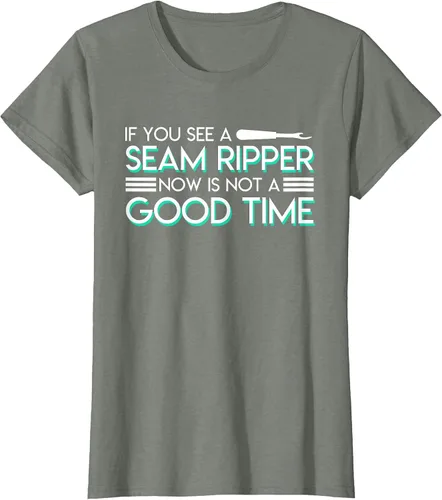 Vista 4 de If You See A Seam Ripper Now is Not A Good Time Sewing T-Shirt