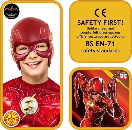 Vista 2 de Rubie's Media máscara de plástico DC The Flash Flash para niños, como se muestra, talla única
