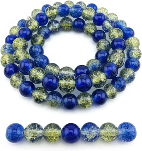Vista 79 de DandS ltd Cuentas de cristal agrietadas para la fabricación de joyas, champán, pulseras vibrantes de bricolaje, collares, aretes, suministros