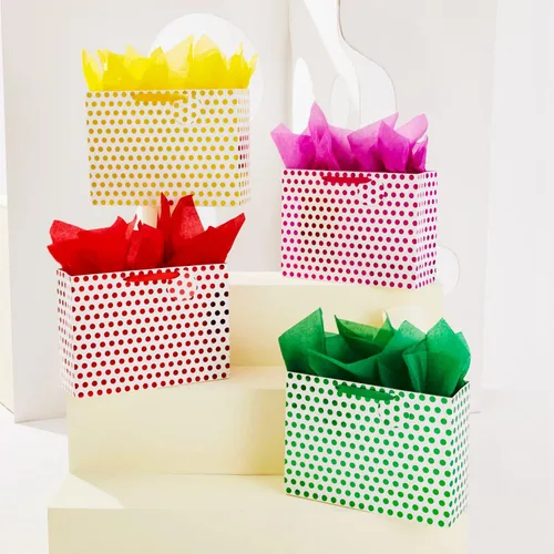 Vista 2 de Bobobag Paquete de 4 bolsas de regalo extragrandes de 16.5 pulgadas con papel de seda para el día de la madre, regalos de cumpleaños