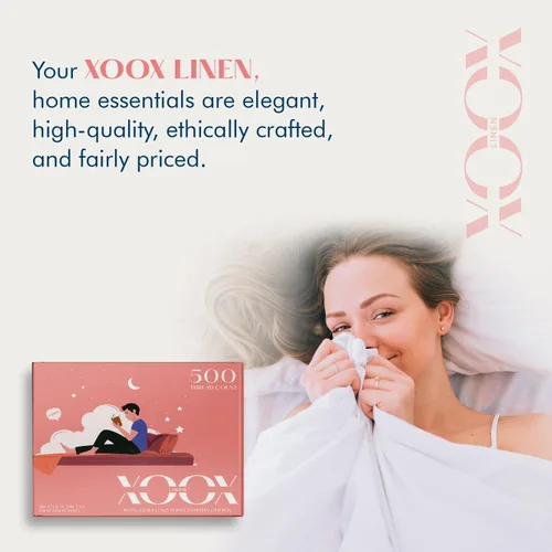Vista 6 de XOOX Linen Juego de Sábanas de Algodón 100% Twin - Sábanas de Algodón de 500 Thread Count Tamaño Twin, Extra Suaves, Tejido Satén, Sábanas