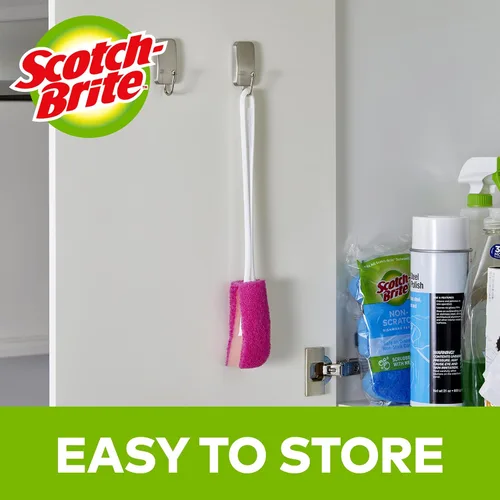 Vista 6 de Scotch-Brite Limpiador de botellas de agua, seguro en vidrio, plástico y acero inoxidable (paquete de 2)