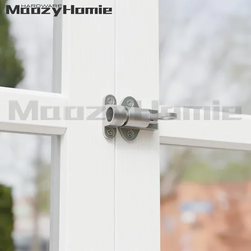 Vista 8 de Pestillos de Cierre Automático, Cerradura de Puerta con Resorte Plateado, Pestillo de Perno Resiliente de Aleación de Aluminio para Puerta, Ventana