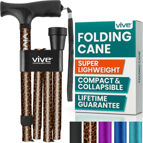 Vista 12 de Bastón plegable Vive, bastón de peso ligero robusto para hombres y mujeres, diseño plegable para la portabilidad y la conveniencia, acabado liso
