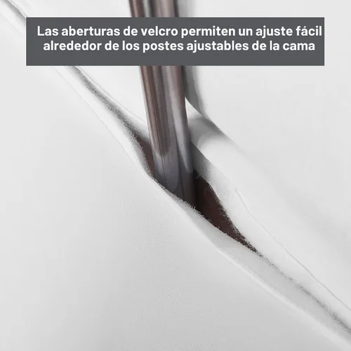 Vista 6 de Falda de Cama Bed Maker's Never Lift Your Mattress para Camas Ajustables, Esquinas Divididas, Caída de 15 Pulgadas, King, Blanco