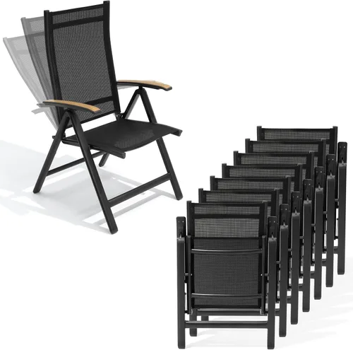 Vista 10 de Crestlive Products Juego de 2 sillas plegables para patio, sillas Negro