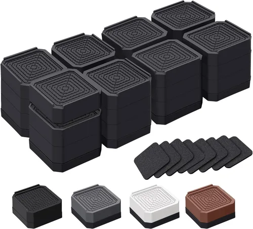 Vista 26 de ANNKUT Elevadores de cama y elevadores de muebles, bloques de elevación ajustables resistentes para sofás, escritorios y sillas, elevan 1.5