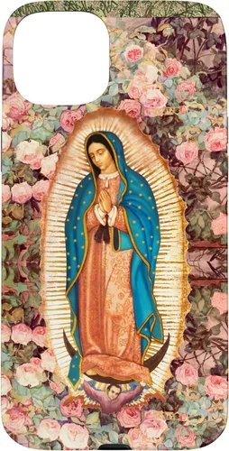 Vista 9 de Lady of Guadalupe - Carcasa para iPhone 17, diseño de flores rosadas