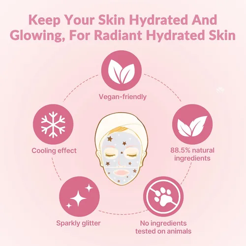 Vista 6 de LALARECIPE Glow Face Moisture Mask - Hidrogel facial hidratante y refrescante con 8 ácidos hialurónicos, sandía y péptidos, cuidado de la piel